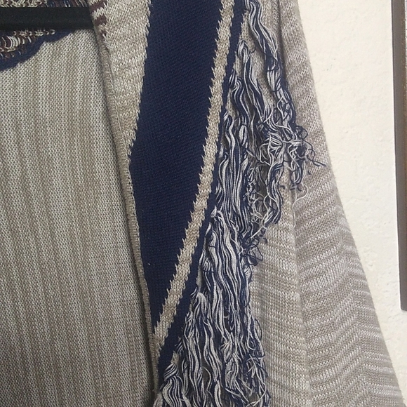 RXB Tan Striped Fringe Cardigan - Picture 6 of 7